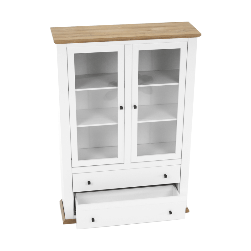 Casa si Gradina - Mobilier - Dulapuri si sifoniere - Dulapuri - Vitrina MZ5, alb / stejar grand, LEON - Infinity.ro