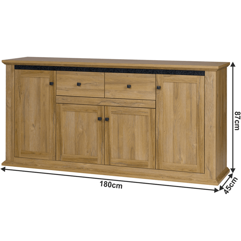 Casa si Gradina - Mobilier - Comode si corpuri - Comode - Scrin MZ9, stejar grand, LEON - Infinity.ro