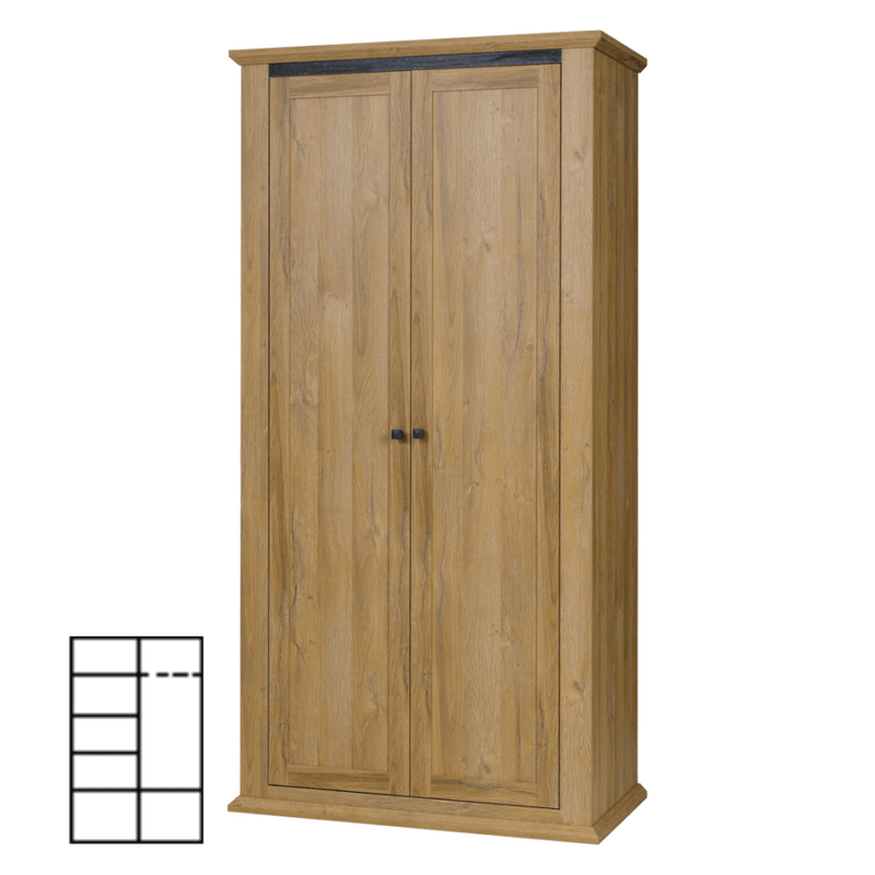 Casa si Gradina - Mobilier - Dulapuri si sifoniere - Dulapuri - Dulap combinat MZ2, stejar grand, LEON - Infinity.ro