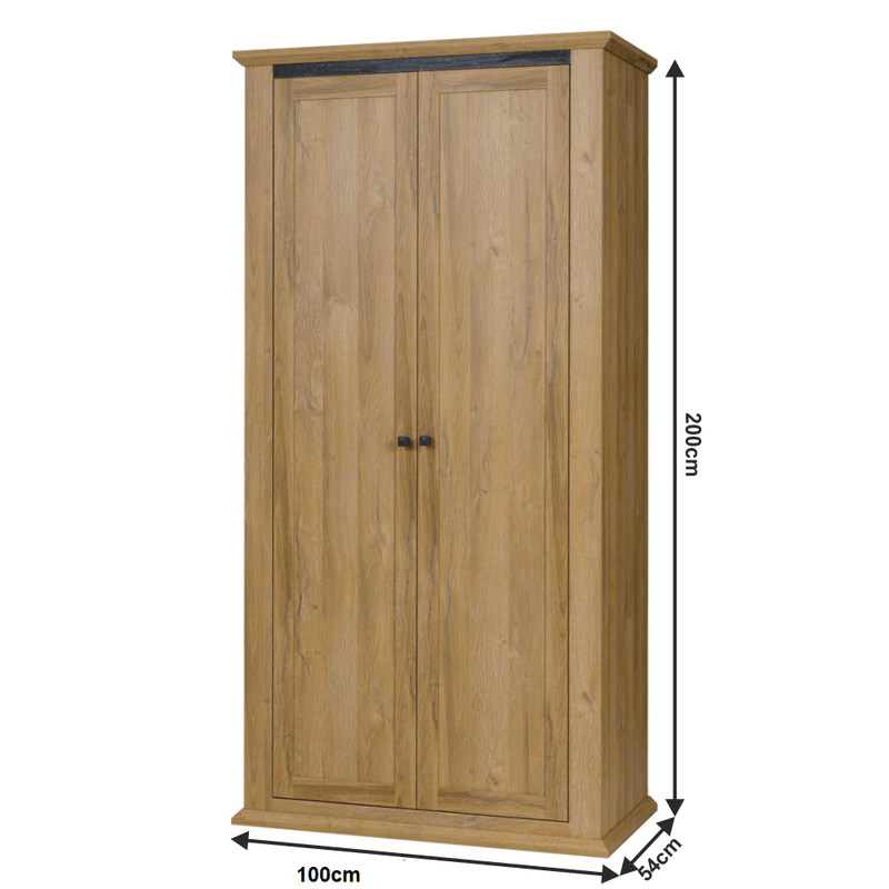 Casa si Gradina - Mobilier - Dulapuri si sifoniere - Dulapuri - Dulap combinat MZ2, stejar grand, LEON - Infinity.ro