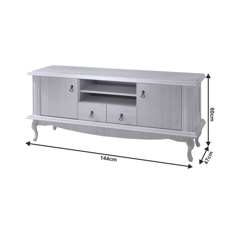 Casa si Gradina - Mobilier - Comode si corpuri - Comode - RTV masuta DA14, pin alb, VILAR - Infinity.ro