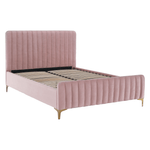 Casa si Gradina - Mobilier - Paturi si accesorii - Paturi - Pat, roz/gold crom auriu, 160x200, KAISA - Infinity.ro