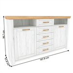 Casa si Gradina - Mobilier - Biblioteci si rafturi - Rafturi - Scrin E, stejar craft auriu / stejar craft alb, SUDBURY - Infinity.ro