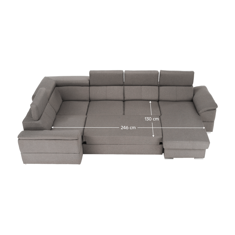 Casa si Gradina - Mobilier - Canapele si coltare - Coltare - Coltar, gri maroniu Taupe, model dreapta, SEGORIA ROH U - Infinity.ro