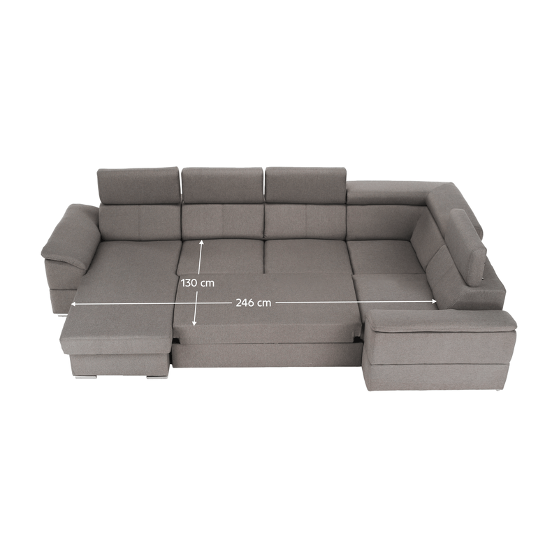 Casa si Gradina - Mobilier - Canapele si coltare - Coltare - Coltar, gri maroniu Taupe, model stanga, SEGORIA ROH U - Infinity.ro