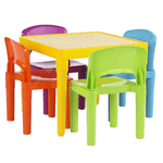 Casa si Gradina - Mobilier - Seturi de mobilier - Seturi mese si scaune - Set pentru copii 1 + 4, multicolor, ZILBO - Infinity.ro