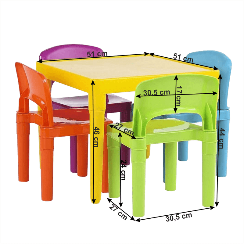 Casa si Gradina - Mobilier - Seturi de mobilier - Seturi mese si scaune - Set pentru copii 1 + 4, multicolor, ZILBO - Infinity.ro