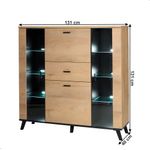 Casa si Gradina - Mobilier - Comode si corpuri - Comode - Scrin, stejar lefkas/negru, SIRAN TYP 3 - Infinity.ro