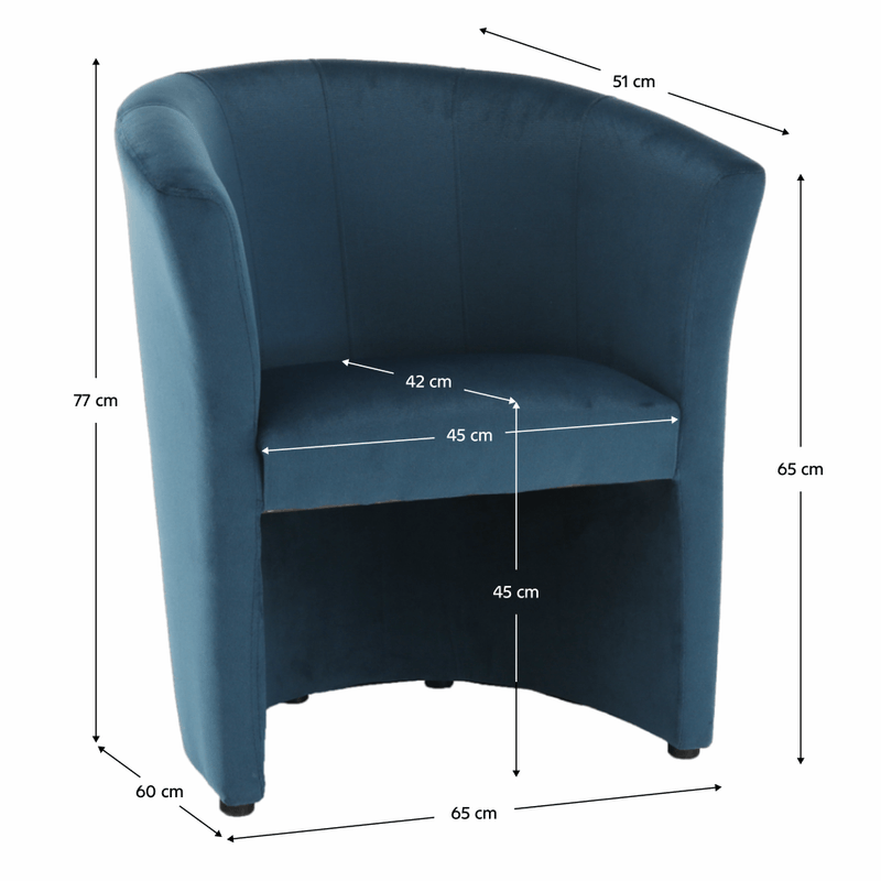 Casa si Gradina - Mobilier - Scaune si fotolii - Fotolii - Fotoliu de club, material textil albastru, CUBA - Infinity.ro