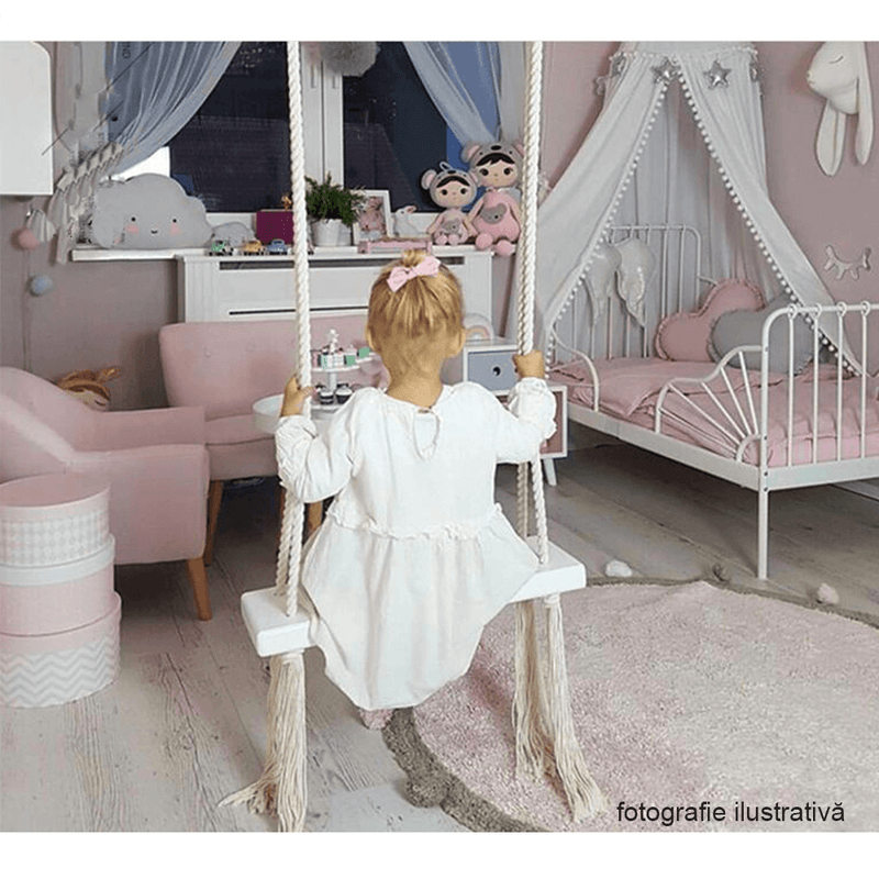 Jucarii, Copii si Bebe - Jucarii si jocuri - Jucarii de exterior - Leagane copii - Leagan pentru copii, alb / gri, SVING - Infinity.ro