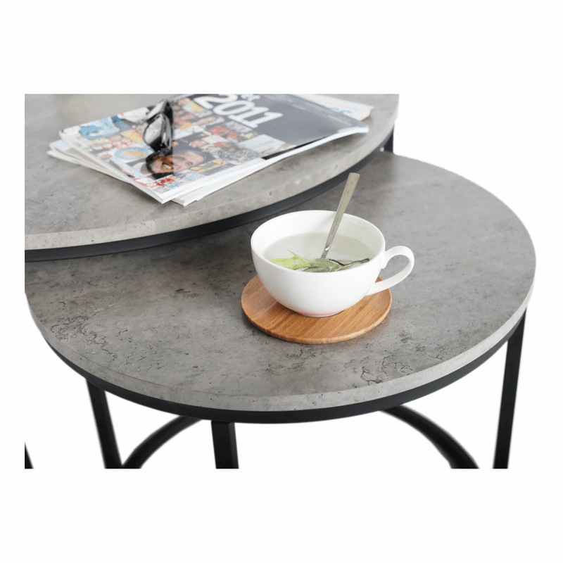 Casa si Gradina - Mobilier - Mese si birouri - Masute de cafea - Set de doua mese de cafea, beton / negru, IKLIN - Infinity.ro