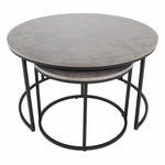 Casa si Gradina - Mobilier - Mese si birouri - Masute de cafea - Set de doua mese de cafea, beton / negru, IKLIN - Infinity.ro
