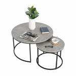 Casa si Gradina - Mobilier - Mese si birouri - Masute de cafea - Set de doua mese de cafea, beton / negru, IKLIN - Infinity.ro
