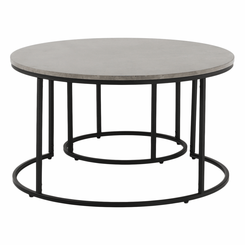 Casa si Gradina - Mobilier - Mese si birouri - Masute de cafea - Set de doua mese de cafea, beton / negru, IKLIN - Infinity.ro