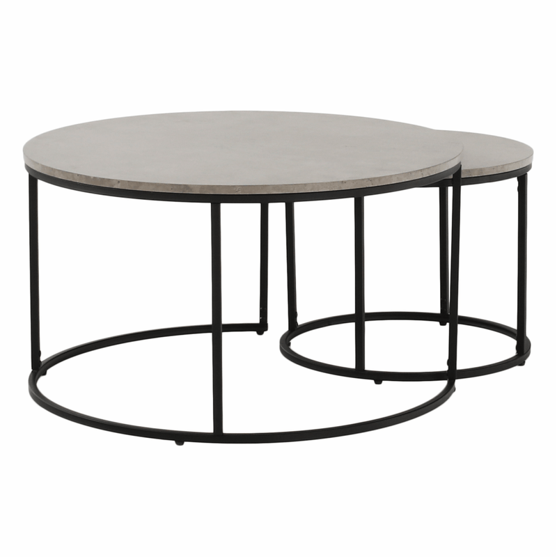 Casa si Gradina - Mobilier - Mese si birouri - Masute de cafea - Set de doua mese de cafea, beton / negru, IKLIN - Infinity.ro