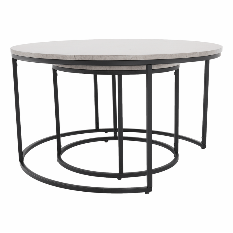 Casa si Gradina - Mobilier - Mese si birouri - Masute de cafea - Set de doua mese de cafea, beton / negru, IKLIN - Infinity.ro