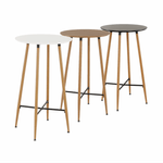 Casa si Gradina - Mobilier - Mese si birouri - Mese living - Masa de bar, alb/stejar, diametru 60 cm, IMAM - Infinity.ro