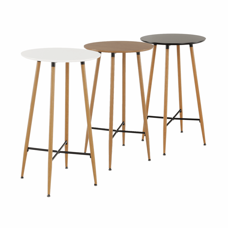 Casa si Gradina - Mobilier - Mese si birouri - Mese living - Masa de bar, alb/stejar, diametru 60 cm, IMAM - Infinity.ro