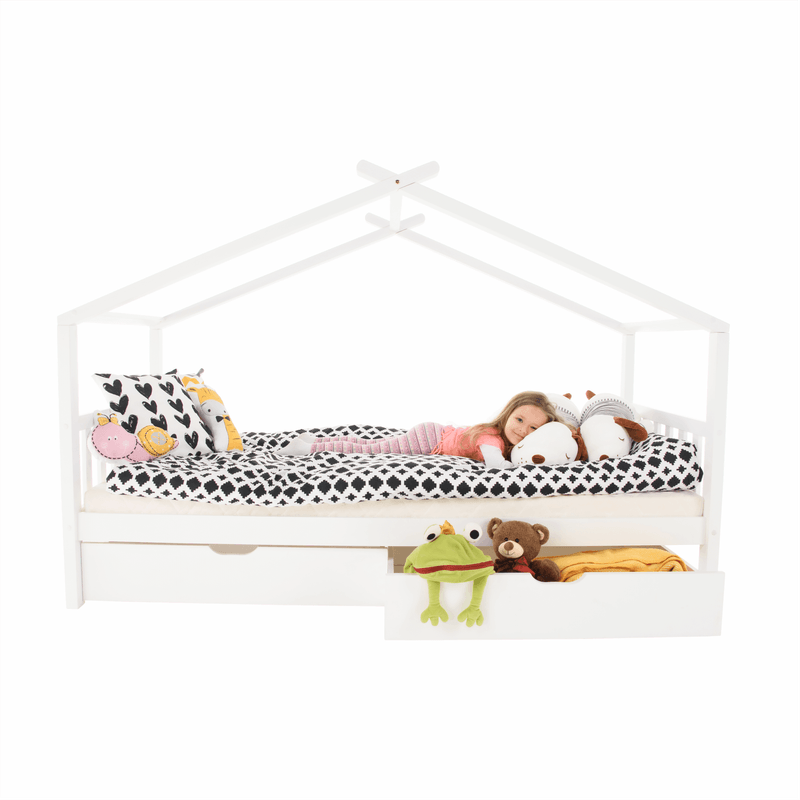 Casa si Gradina - Mobilier - Paturi si accesorii - Paturi - Pat cu 2 recipiente, alb, ELISIA - Infinity.ro