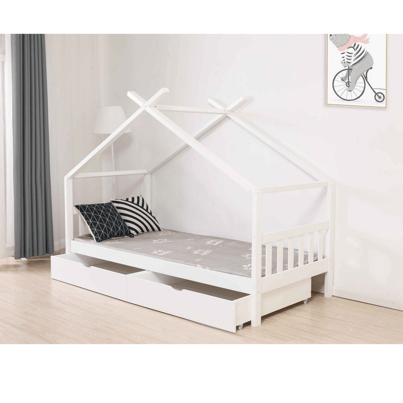 Casa si Gradina - Mobilier - Paturi si accesorii - Paturi - Pat cu 2 recipiente, alb, ELISIA - Infinity.ro