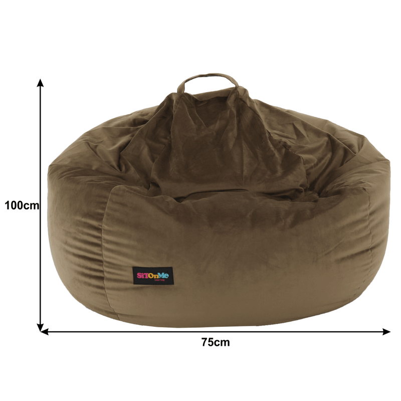 Casa si Gradina - Mobilier - Scaune si fotolii - Fotolii - Fotoliu tip sac, material textil gri-maro TAUPE, TRIKALO - Infinity.ro