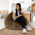 Casa si Gradina - Mobilier - Scaune si fotolii - Fotolii - Fotoliu tip sac, material textil gri-maro TAUPE, TRIKALO - Infinity.ro
