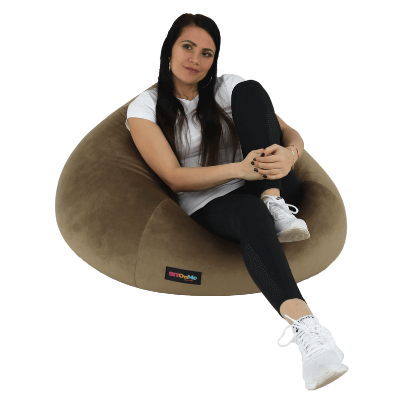 Casa si Gradina - Mobilier - Scaune si fotolii - Fotolii - Fotoliu tip sac, material textil gri-maro TAUPE, TRIKALO - Infinity.ro