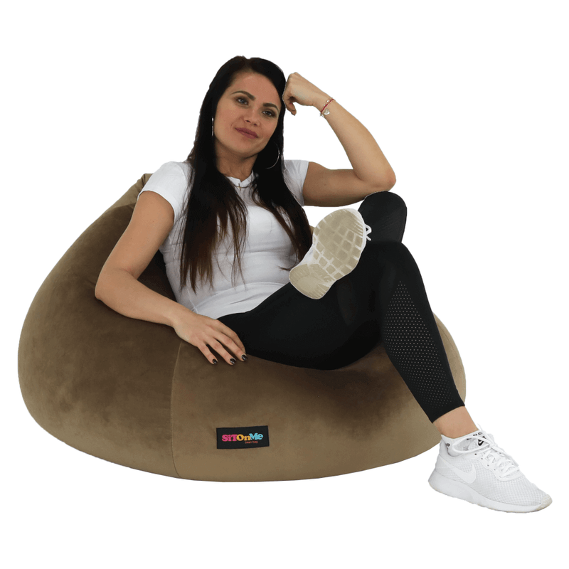 Casa si Gradina - Mobilier - Scaune si fotolii - Fotolii - Fotoliu tip sac, material textil gri-maro TAUPE, TRIKALO - Infinity.ro