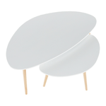 Casa si Gradina - Mobilier - Mese si birouri - Masute de cafea - Set 2 masute de cafea, alb/fag, FOLKO NEW - Infinity.ro