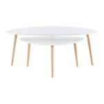 Casa si Gradina - Mobilier - Mese si birouri - Masute de cafea - Set 2 masute de cafea, alb/fag, FOLKO NEW - Infinity.ro