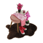 Casa si Gradina - Mobilier - Scaune si fotolii - Tabureti - Taburet, catifea Velvet roz/maro, SAIDA - Infinity.ro