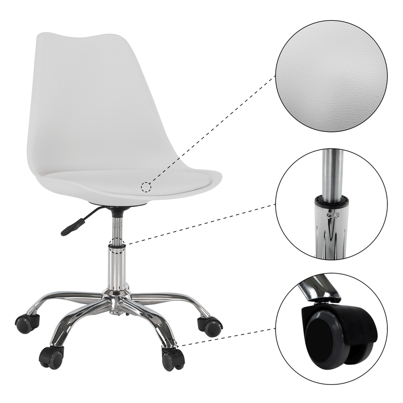 Casa si Gradina - Mobilier - Scaune si fotolii - Scaune - Scaun de birou, alb, DARISA NEW - Infinity.ro