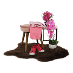 Casa si Gradina - Mobilier - Scaune si fotolii - Tabureti - Taburet, catifea Velvet roz/maro, SAIDA - Infinity.ro
