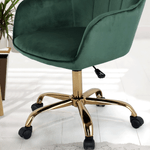 Casa si Gradina - Mobilier - Scaune si fotolii - Fotolii - Fotoliu de birou, verde material Velvet /auriu, EROL - Infinity.ro