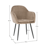 Casa si Gradina - Mobilier - Scaune si fotolii - Fotolii - Fotoliu de design, catifea Velvet gri maroniu Taupe, ZIRKON - Infinity.ro
