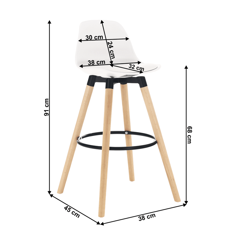 Casa si Gradina - Mobilier - Scaune si fotolii - Scaune - Scaun bar, alb/fag, EVANS - Infinity.ro