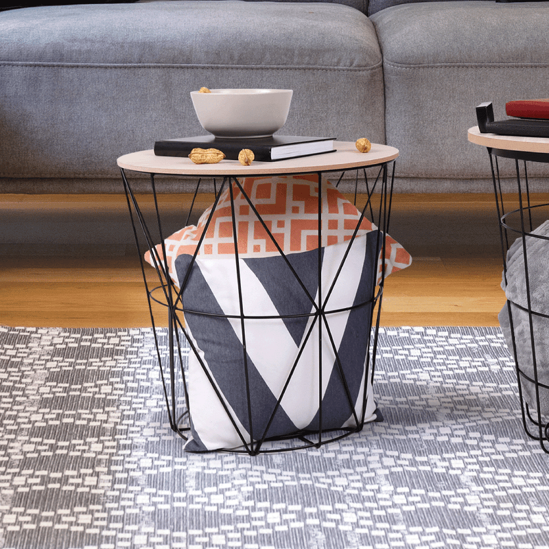 Casa si Gradina - Mobilier - Mese si birouri - Birouri - Masuta auxiliara, natural/negru, NANCER TYP 3 - Infinity.ro