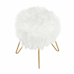 Casa si Gradina - Mobilier - Scaune si fotolii - Tabureti - Taburet, alb/vopsea aurie, JAMINA - Infinity.ro