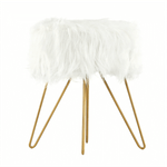 Casa si Gradina - Mobilier - Scaune si fotolii - Tabureti - Taburet, alb/vopsea aurie, JAMINA - Infinity.ro