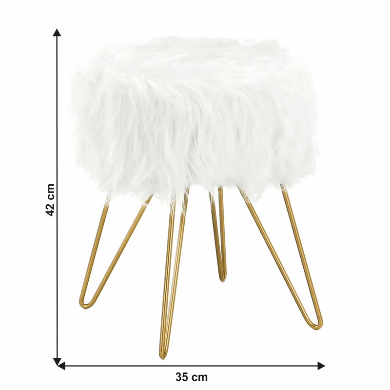 Casa si Gradina - Mobilier - Scaune si fotolii - Tabureti - Taburet, alb/vopsea aurie, JAMINA - Infinity.ro