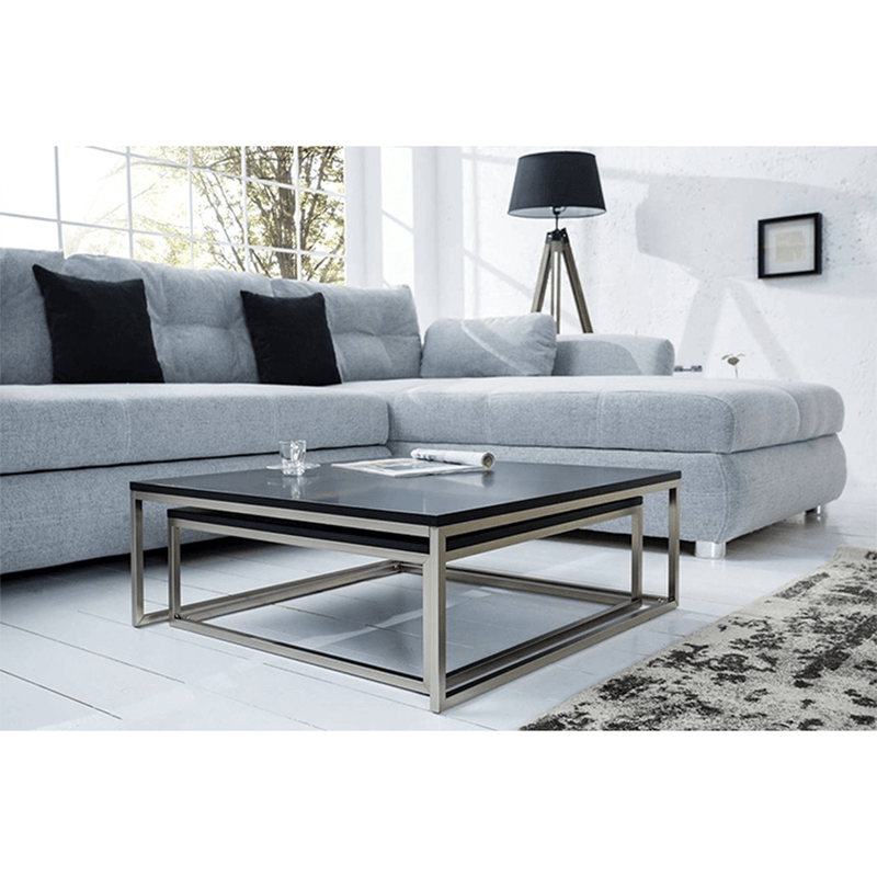 Casa si Gradina - Mobilier - Mese si birouri - Masute de cafea - Set de doua masute de cafea, negru/crom, AMIAS - Infinity.ro