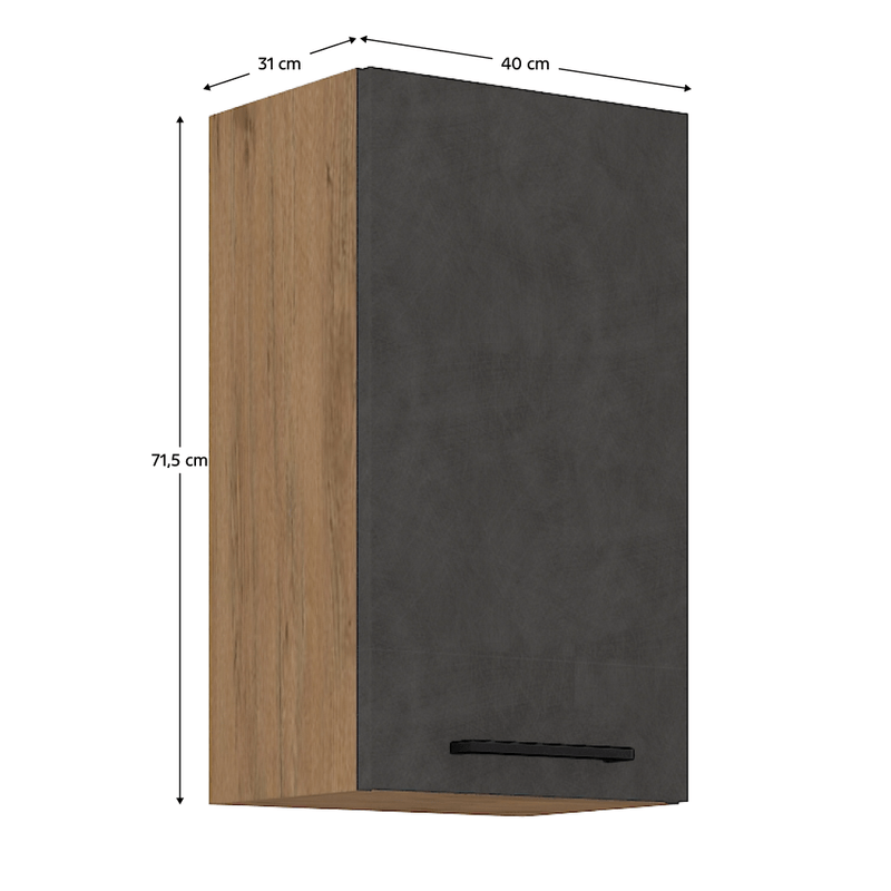 Casa si Gradina - Mobilier - Dulapuri si sifoniere - Dulapuri - Dulap superior, stejar lancelot/gri mat, VEGA 40 G-72 1F - Infinity.ro