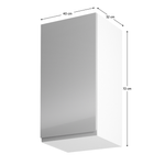 Casa si Gradina - Mobilier - Dulapuri si sifoniere - Dulapuri - Dulap superior, alb/gri extra lucios, stanga, AURORA G40 - Infinity.ro