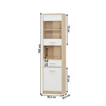 Casa si Gradina - Mobilier - Dulapuri si sifoniere - Dulapuri - Vitrina 1D1W1S, alb/stejar sonoma, TEYO - Infinity.ro