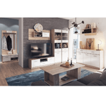 Casa si Gradina - Mobilier - Dulapuri si sifoniere - Dulapuri - Vitrina 1D1W1S, alb/stejar sonoma, TEYO - Infinity.ro