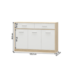 Casa si Gradina - Mobilier - Comode si corpuri - Comode - Comoda 3D2S, alb/stejar sonoma, TEYO - Infinity.ro