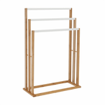 Casa si Gradina - Sanitare - Suporturi si accesorii baie - Suporturi baie - Stand pt. prosoape, bambus/alb, KOMO NEW - Infinity.ro