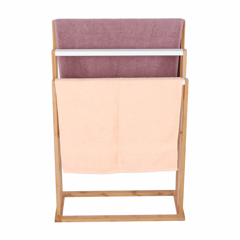 Casa si Gradina - Sanitare - Suporturi si accesorii baie - Suporturi baie - Stand pt. prosoape, bambus/alb, KOMO NEW - Infinity.ro