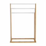 Casa si Gradina - Sanitare - Suporturi si accesorii baie - Suporturi baie - Stand pt. prosoape, bambus/alb, KOMO NEW - Infinity.ro