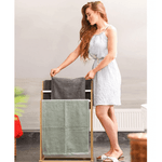 Casa si Gradina - Sanitare - Suporturi si accesorii baie - Suporturi baie - Stand pt. prosoape, bambus/alb, KOMO NEW - Infinity.ro